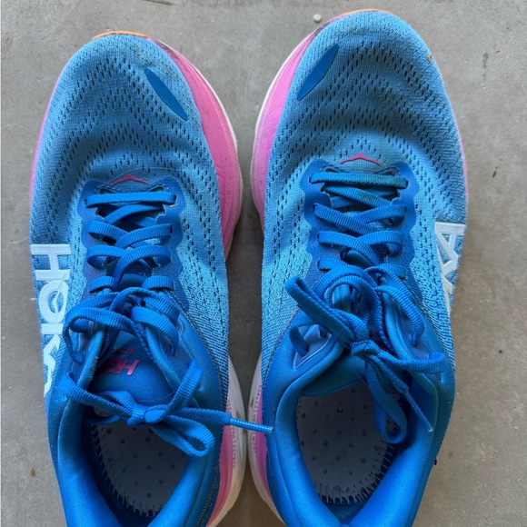 Hoka One Women's Athletic Shoes in Blue and Pink - Picture 2 of 5